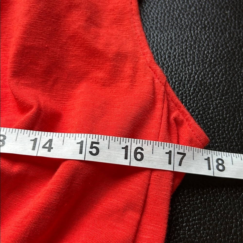 ME+EM Red Cut Out Back Midi Dress Organic Cotton Pockets Tie Back Sz 8 - Picture 15 of 16